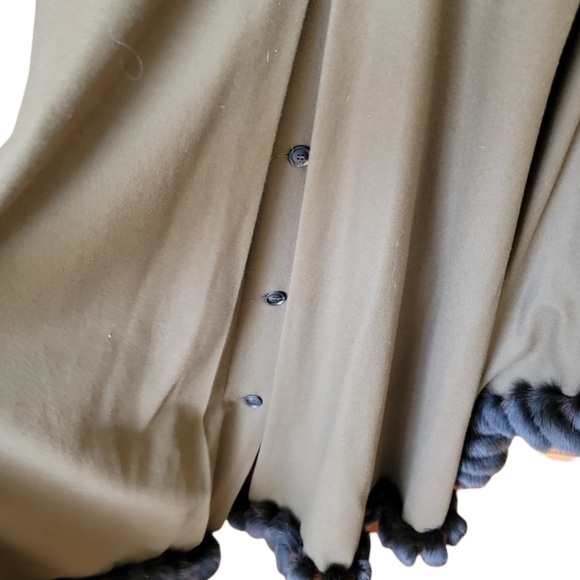 SALE🔥🔥JEAN-LOUIS SCHERRER Paris | VINTAGE OLIVE-BROWN WOOL W/FUR TRIM - Picture 5 of 8